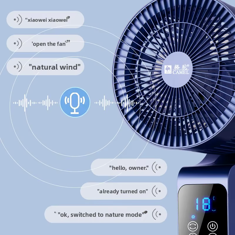 Camel Air Circulation Fan DC Inverter 36-Speed Voice-Controlled Remote-Controlled Aromatherapy Turbo Convection Floor Fan