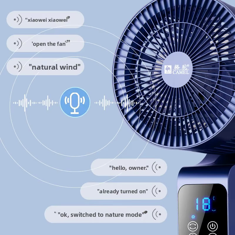 Camel Air Circulation Fan DC Inverter 36-Speed Voice-Controlled Remote-Controlled Aromatherapy Turbo Convection Floor Fan